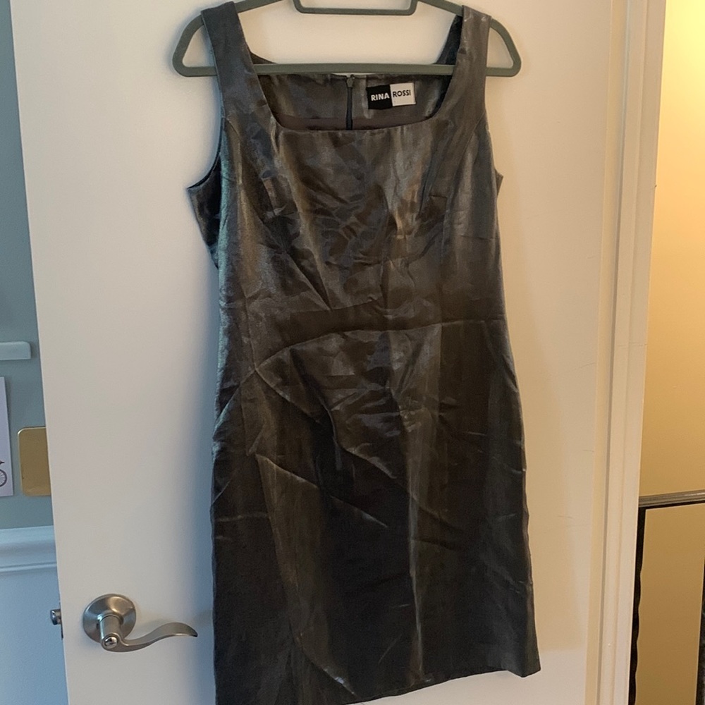 💗Vintage Rina Rossi metallic silver dress